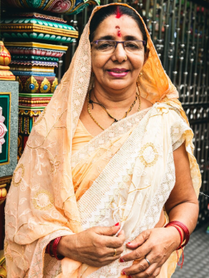 Indian Mother in Temple