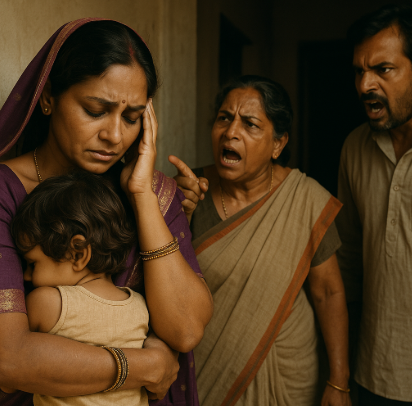 Indian House - Mother-in-law & husband abusing 