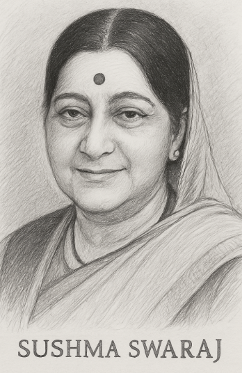 Sushma Swaraj Sketch