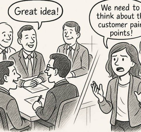 Riya asking to think over customer pain points